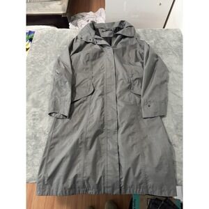 NAU Succinct Trench Coat Womens Size Large Belted Gray Lightweight